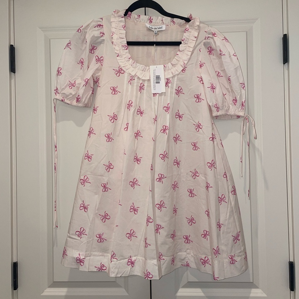 Sofie the Label Pink Floral-Print Puff-Sleeve Dress